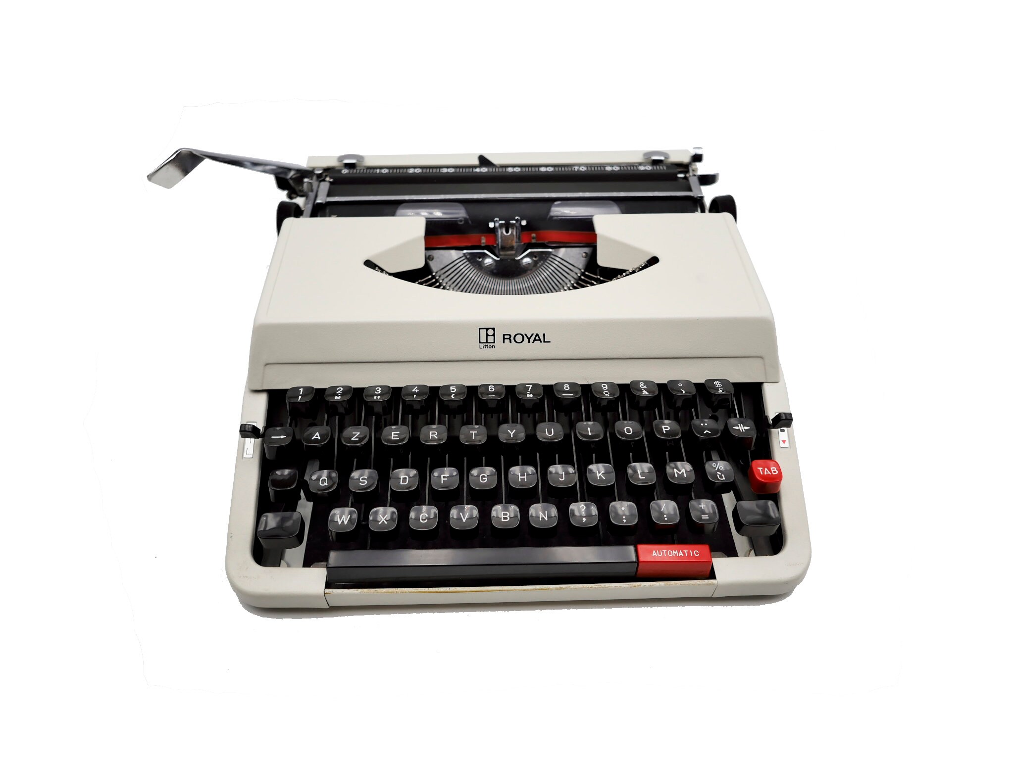 Machine à Écrire Vintage Blanche Révisée Ruban Neuf Royal 203 Automatic