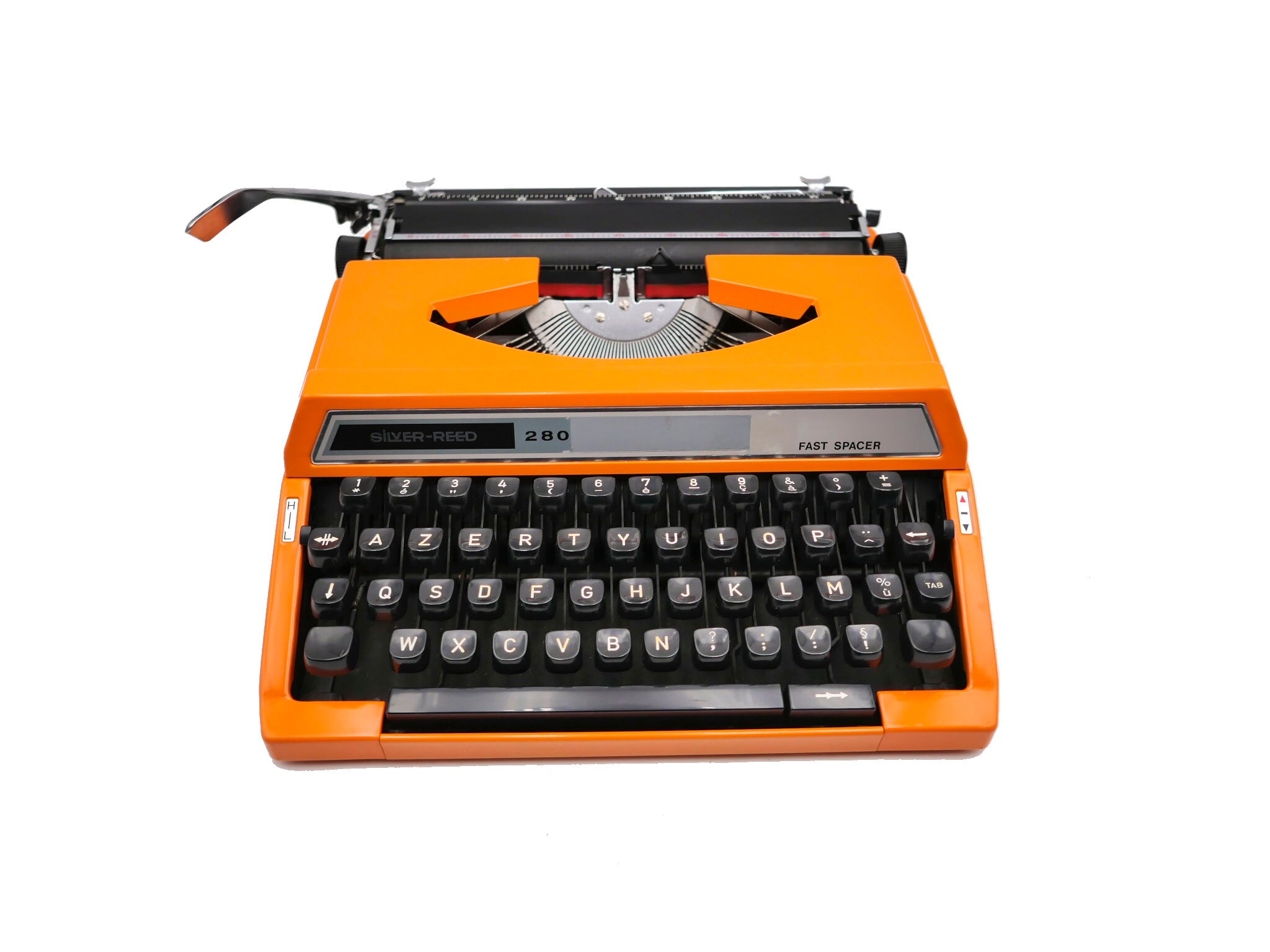 Machine à Écrire Vintage Révisée Ruban Neuf Silver Reed 280 Fast Spacer Orange