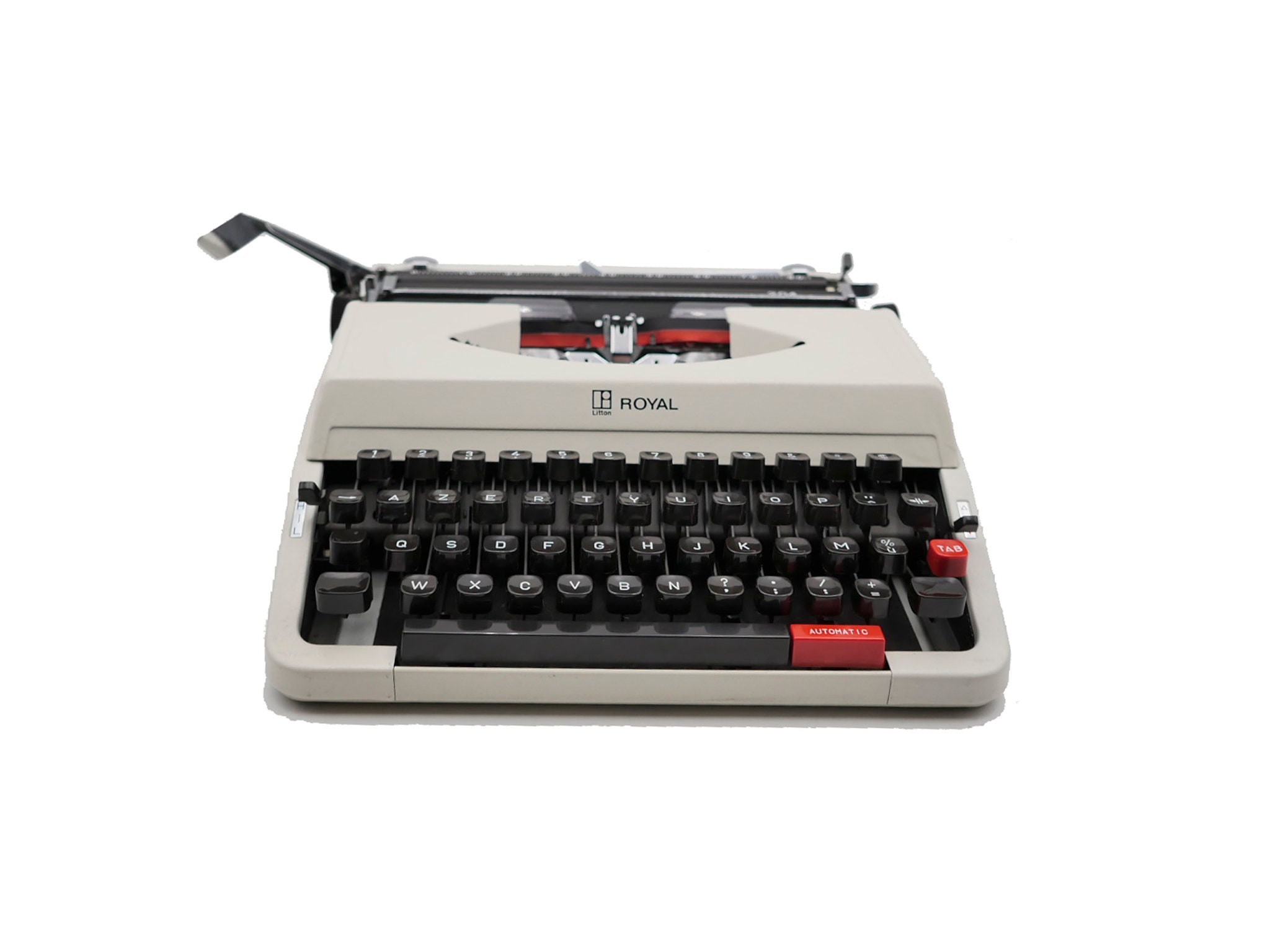 Machine à Écrire Vintage Blanche Révisée Ruban Neuf Royal 203