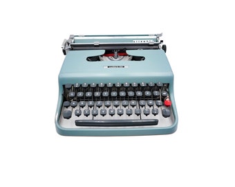 Machine à écrire vintage verte révisée ruban neuf Olivetti Lettera 22