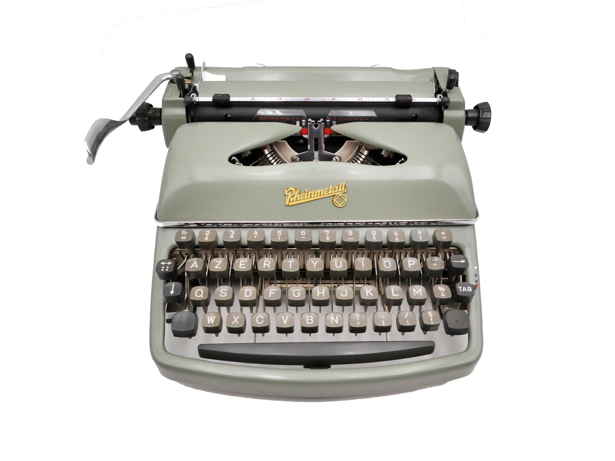 Machine à Écrire Vintage Révisée Ruban Neuf Rheinmetall Noire 60