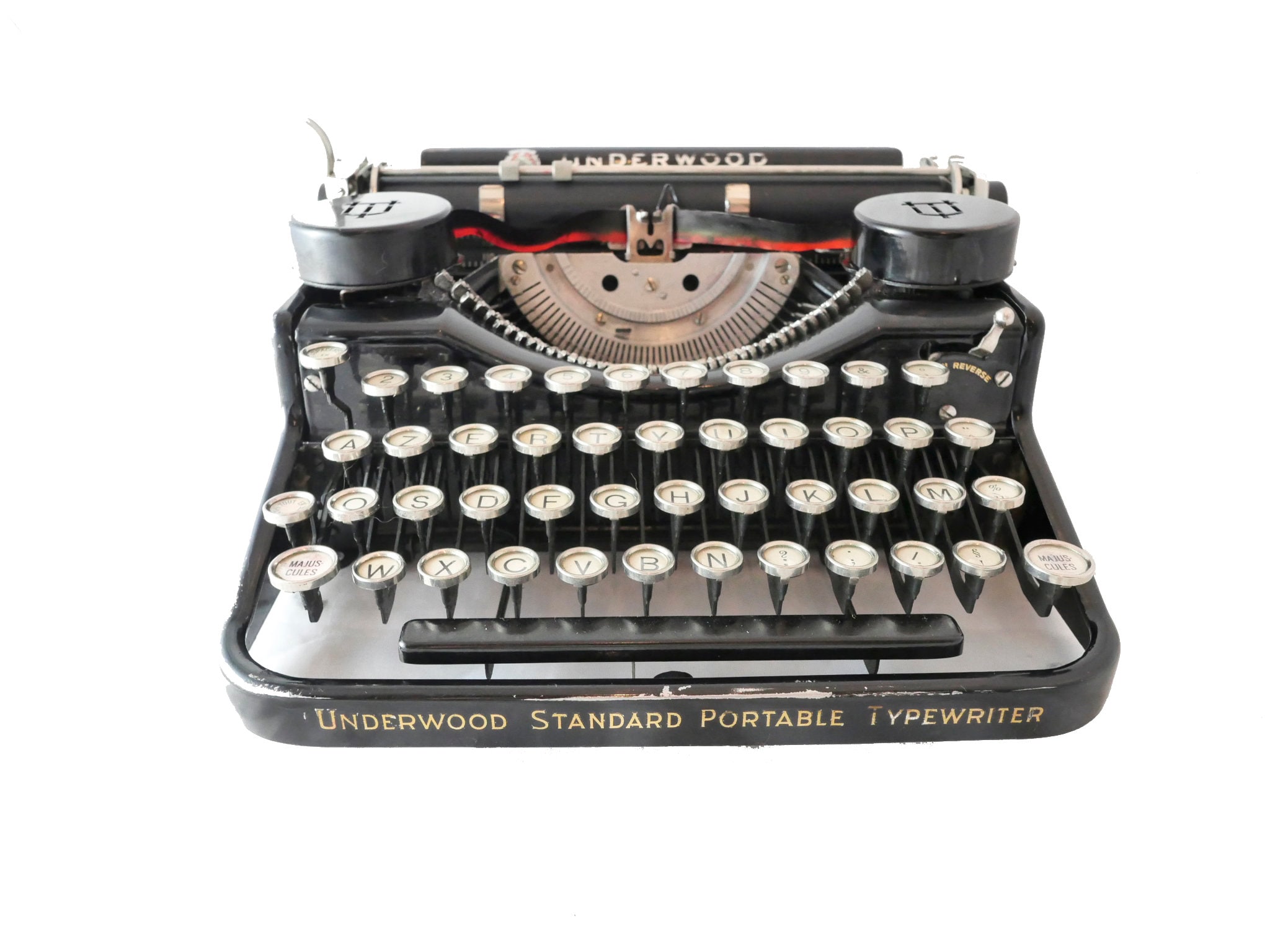 Machine à Écrire Vintage Révisée Ruban Neuf Underwood 4 Bank Noire 1930