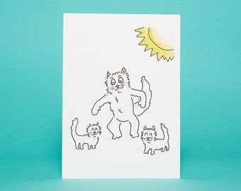 Cat Great Grandparent Card - Hand-Drawn Artwork
