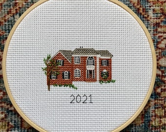 Cross stitch mini home portrait - custom