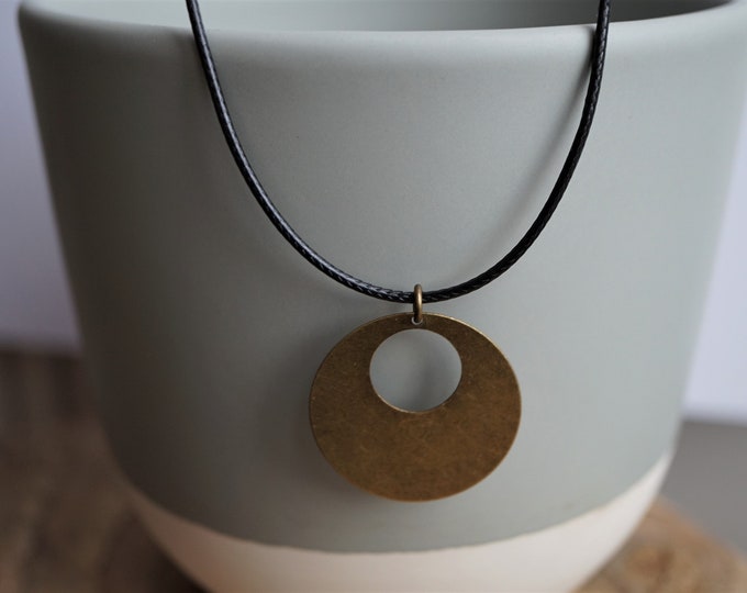 Bronze Disc Dangle Necklace Bronze jewelry Boho