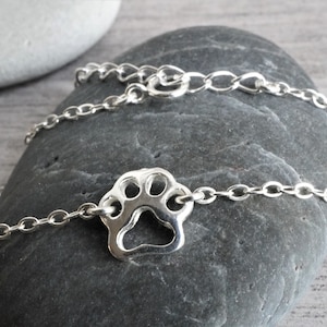 Paw Sterling Silver Bracelet * Layered Bracelet * Animal fan * Gift for her