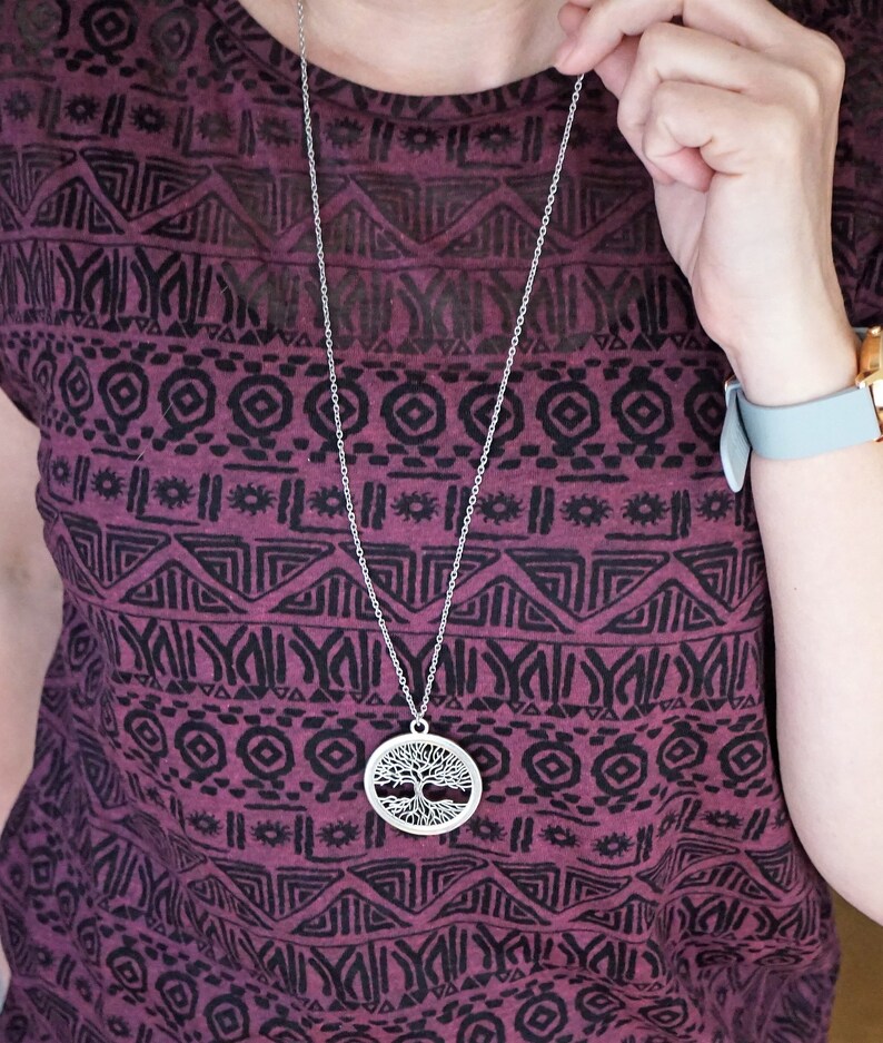 Long necklace Tree of life Pendant Long Chain Necklace Nordic Celtic jewelry