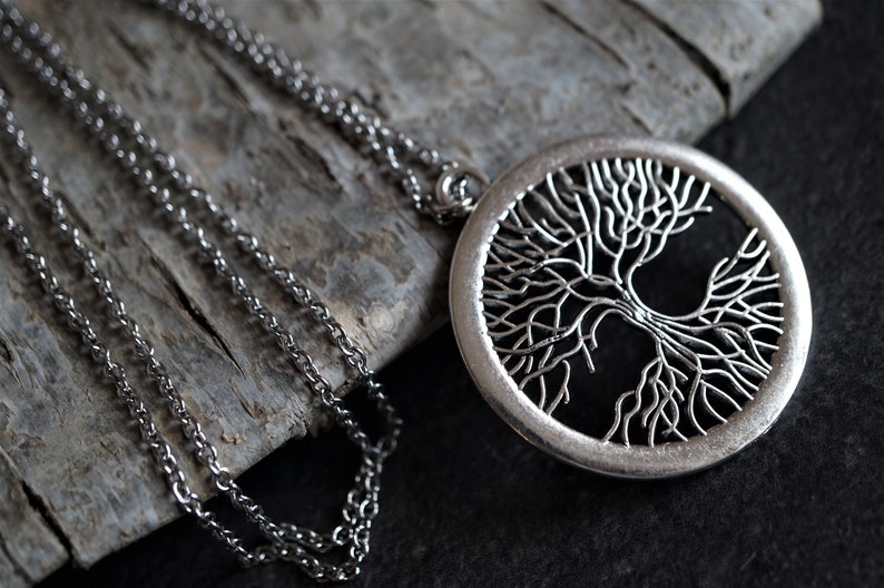 Long necklace Tree of life Pendant Long Chain Necklace Nordic Celtic jewelry