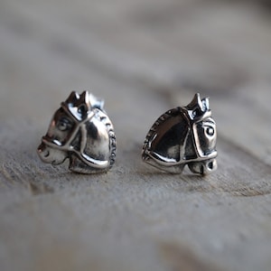 Sterling Silver Horse Stud Earrings, Stud earrings, Horse jewelry, Gift for Horse fan