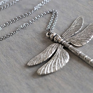 Large Dragonfly Pendant Long Chain Necklace boho Long - Etsy