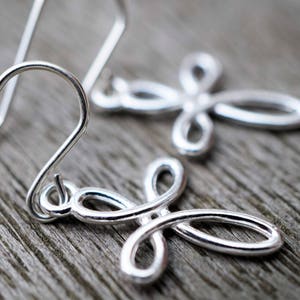 Sterling Silver Celtic Infinity Cross Charm Sterling Silver Earrings Mothers Earrings Eternity cross image 2