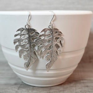 Leaf Earrings * Sterling silver ear hook * Gift for her * Autumn earrings