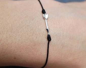Pfeil Silber Kordel zierlich Armband* Feminin* Kordel Armband* Pfeil Schmuck