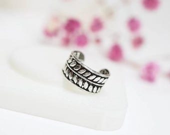 Sterling Silver Boho Leaf Ear Cuff * Sterling Silver * No hole Earrings