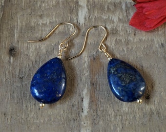 Lapis Lazuli Gemstone Drop Earrings * Lapis earrings * Gift for her * December Birthstone