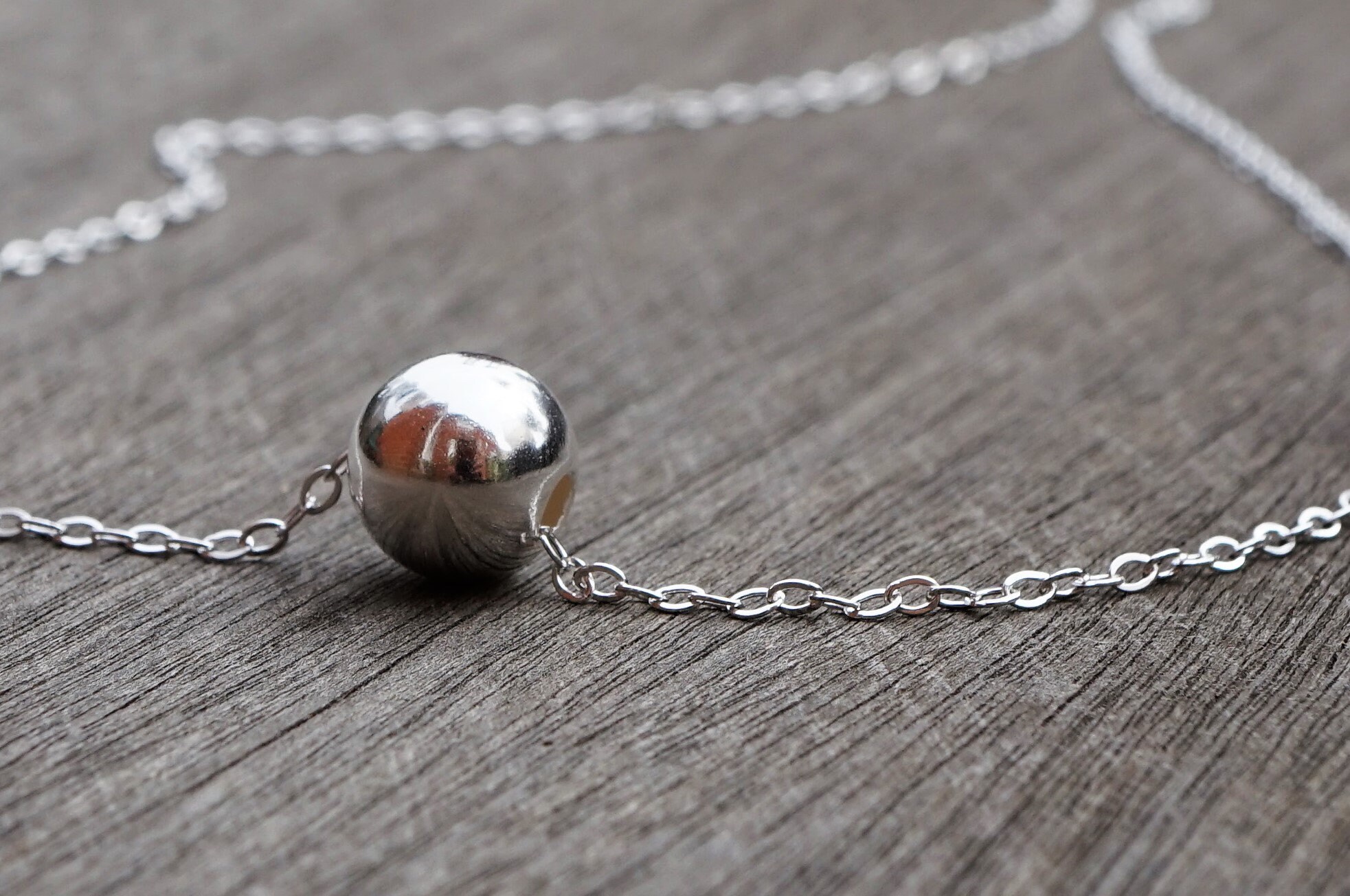 Sterling Silver Ball Necklace Silver Jewelry Dainty gift Etsy