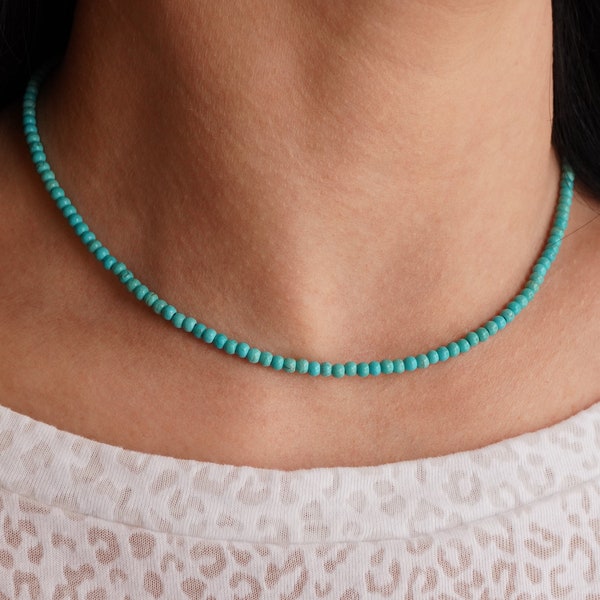 Collier ras de cou turquoise * tour de cou bohème * bijoux d'été * collier bohème * collier en couches