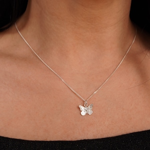 Cute Butterfly Sterling Silver Delicate Necklace * Butterfly jewellery *Silver butterfly