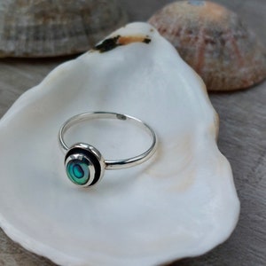Sterling Silver Abalone Ring Size N/7, P/8, R/9 size