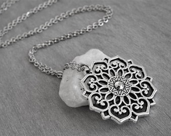 Flower Mandala necklace *Boho *Oriental *Festival  *Long necklace