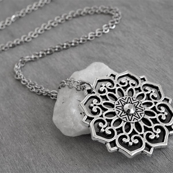 Flower Mandala necklace *Boho *Oriental *Festival  *Long necklace