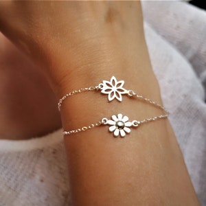 Daisy Sterling Silver Bracelet * Flower Bracelet * Dainty jewelry*  Gift For Her* Bridesmaid gift