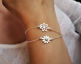 Daisy Sterling Silver Bracelet * Flower Bracelet * Dainty jewelry*  Gift For Her* Bridesmaid gift