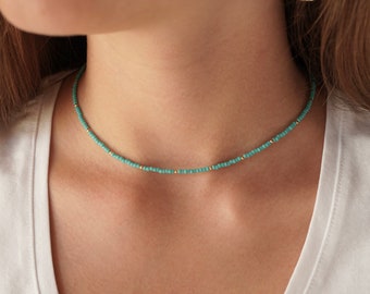 Türkis Gold Perlen Choker * Sommer Choker * Lightweight * Layered Schmuck * Boho Kette