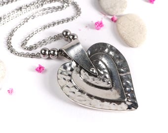 Heart Pendant Long Chain Necklace *Boho * Long necklace