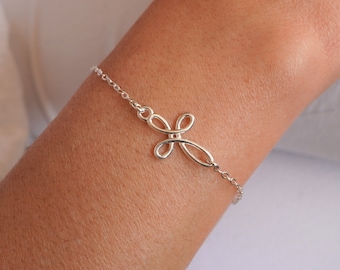Celtic Infinity Cross Sterling Silver Bracelet * Mothers Bracelet * Eternity cross * Dainty jewelry*  Gift For Her*