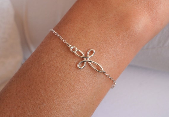 Celtic Infinity Cross Sterling Silver Bracelet * Mothers Bracelet * Eternity cross * Dainty jewelry* Gift For Her*