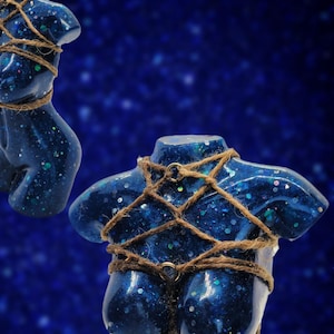 Blue Glitter Shibari Resin Bust