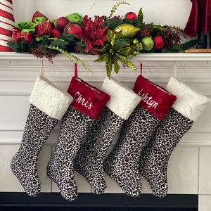 Personalized Cheetah Christmas Stockings