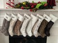 Christmas Stockings, Personalized Luxe Fur Rustic Christmas stockings, Family Christmas Stockings, 22”L, matching tree skirt