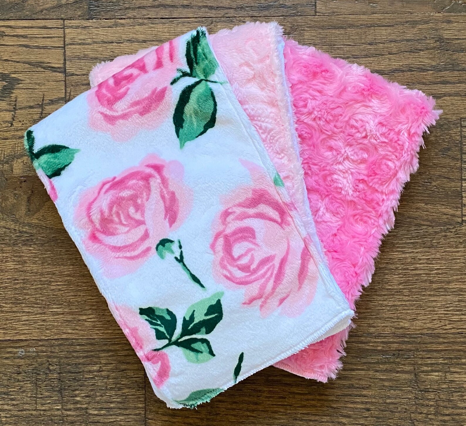 Radiant Roses Minky Burp Cloth Set Etsy UK