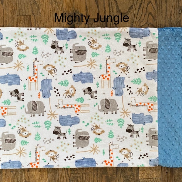 Boy Minky Pillowcases, Personalized Variety of animal prints, boy pillowcases