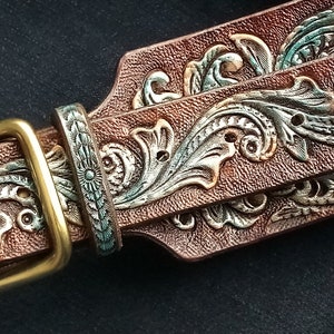 Tooled Guitar Strap Adjustable Hand Carved Sheridan Floral - Etsy