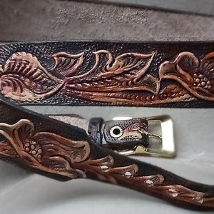 Hat Band Tapered Type Tooled Leather Sheridan Floral Design. - Etsy