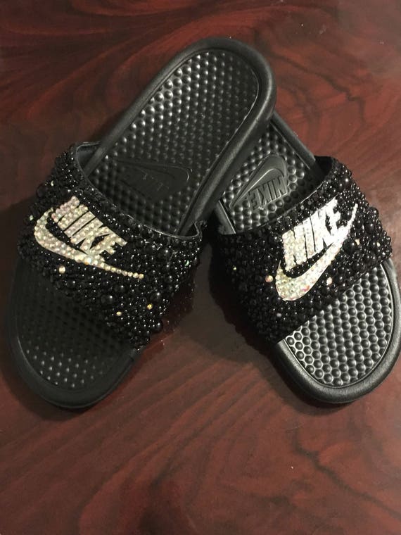 iridescent nike slides