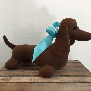 Brownie Doxie / Brown Dachshund / Button Eyes and Nose/ handmade gift Dachshund Lover Doxie Lover
