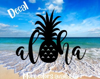 Aloha Pineapple Vinyl Decal | Hawaii Sticker