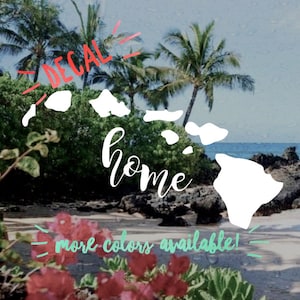 Hawaiian Islands Sticker ~ Hawaii Sticker ~ Hawaii Island Chain Sticker ~ Hawaii Islands Home Decal ~ Island Decal