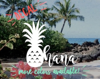 Ohana Pineapple Decal ~ Hawaii Sticker