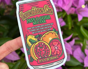 POG Juice Sticker: Hawaiian Drink Decal - Water Resistant Vinyl