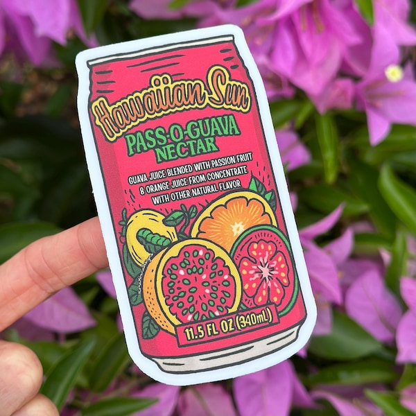 POG Juice Sticker: Hawaiian Drink Decal - Water Resistant Vinyl