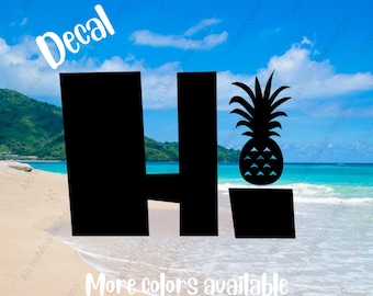 Hawaii Pineapple Sticker ~ Laptop Decal, Water Bottle Sticker