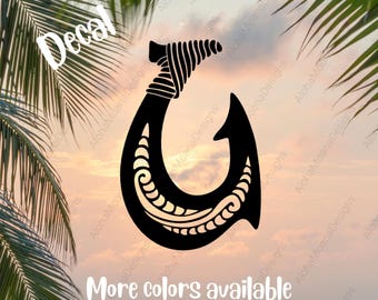 Fish Hook Sticker | Hawaii Sticker | Fishing Sticker | Hawaiian Fish Hook Decal | Maui Decal