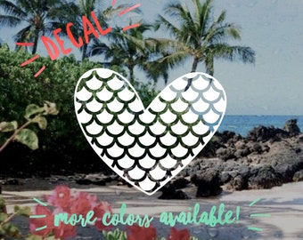 Mermaid Scale Heart Sticker: Hawaii Decal
