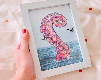 ART PRINT - Rainbow Tentacle Emerging From The Ocean