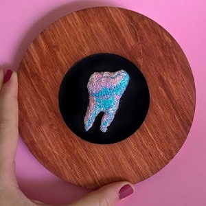 ORIGINAL - The Topographic Tooth Hand Embroidery Dental Wall Art